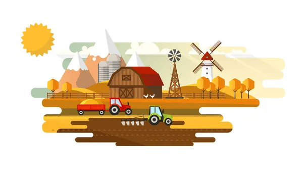 Campo granja paisaje . — Vector de stock