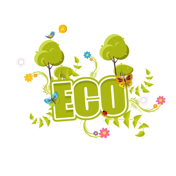 Creatieve groene Eco-Label Design — Stockvector