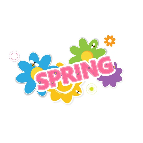 Spring Lettering with flowers — Stock Vector