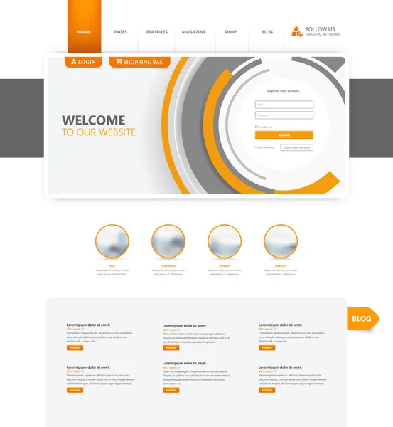 Schone moderne Website Interface sjabloon — Stockvector