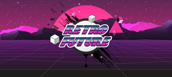 80s Retro Sci-Fi Background 