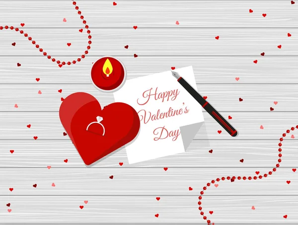 San Valentín Composición romántica — Vector de stock