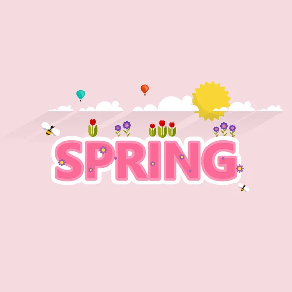 Colorful Abstract "Spring" Lettering — Stock Vector