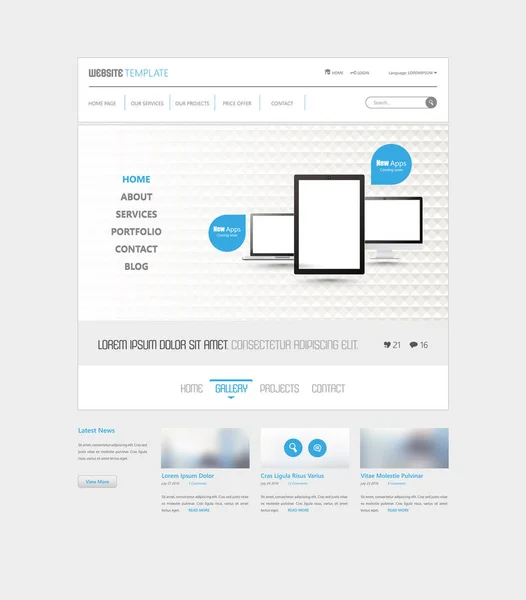 Modèle d'interface de site Web moderne — Image vectorielle