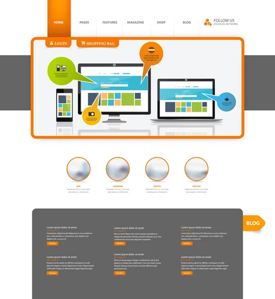 Corporate website sjabloon — Stockvector