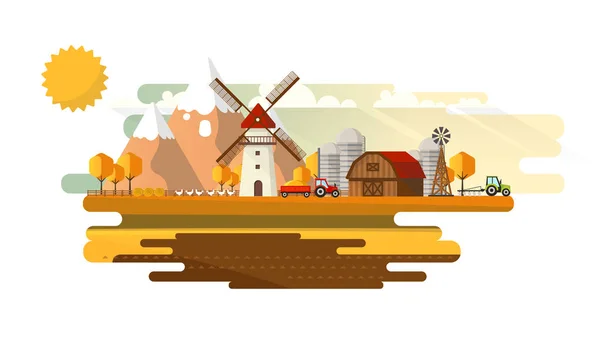 Campo granja paisaje . — Vector de stock