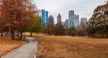 Midtown Atlanta and Oak Hill in Piedmont Park, USA clipart