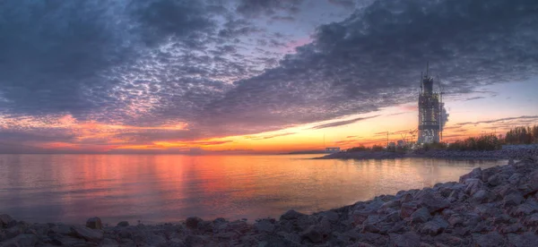 Wunderschöner Sonnenuntergang über dem Golf von Finnland — Stockfoto