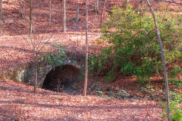 Ponte de pedra sobre riacho em Atlanta, Estados Unidos — Fotografia de Stock