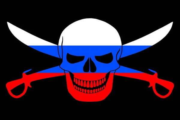 Pirate flag combined with Russian flag