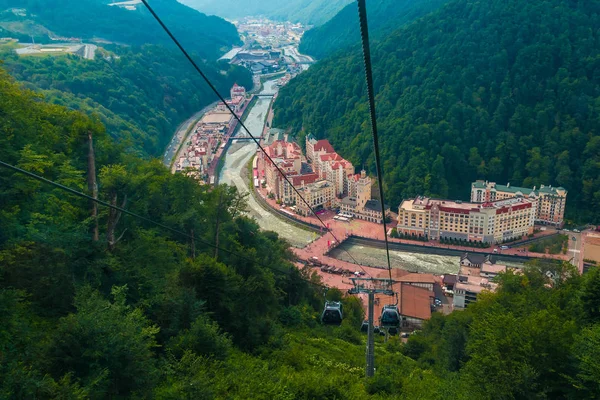 Vista aérea de Krasnaya Polyana, Rússia — Fotografia de Stock