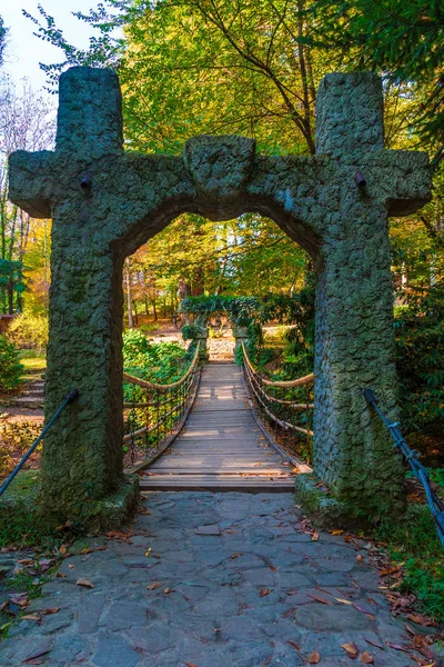 Puente colgante en Arboretum, Sochi, Rusia —  Fotos de Stock