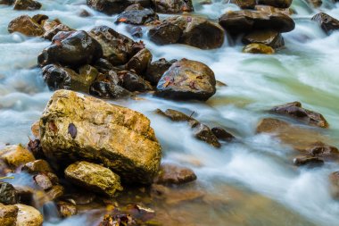 Hareket dağ nehir rapids bulanık