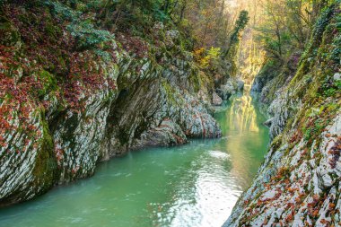 Devil's Gate Kanyon ve Khosta Nehri, Sochi, Rusya Federasyonu