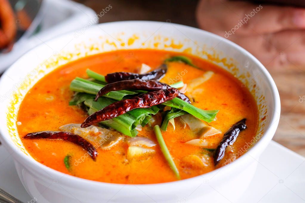 Tom yum soup or spicy soup, Popular Food in Thailand
