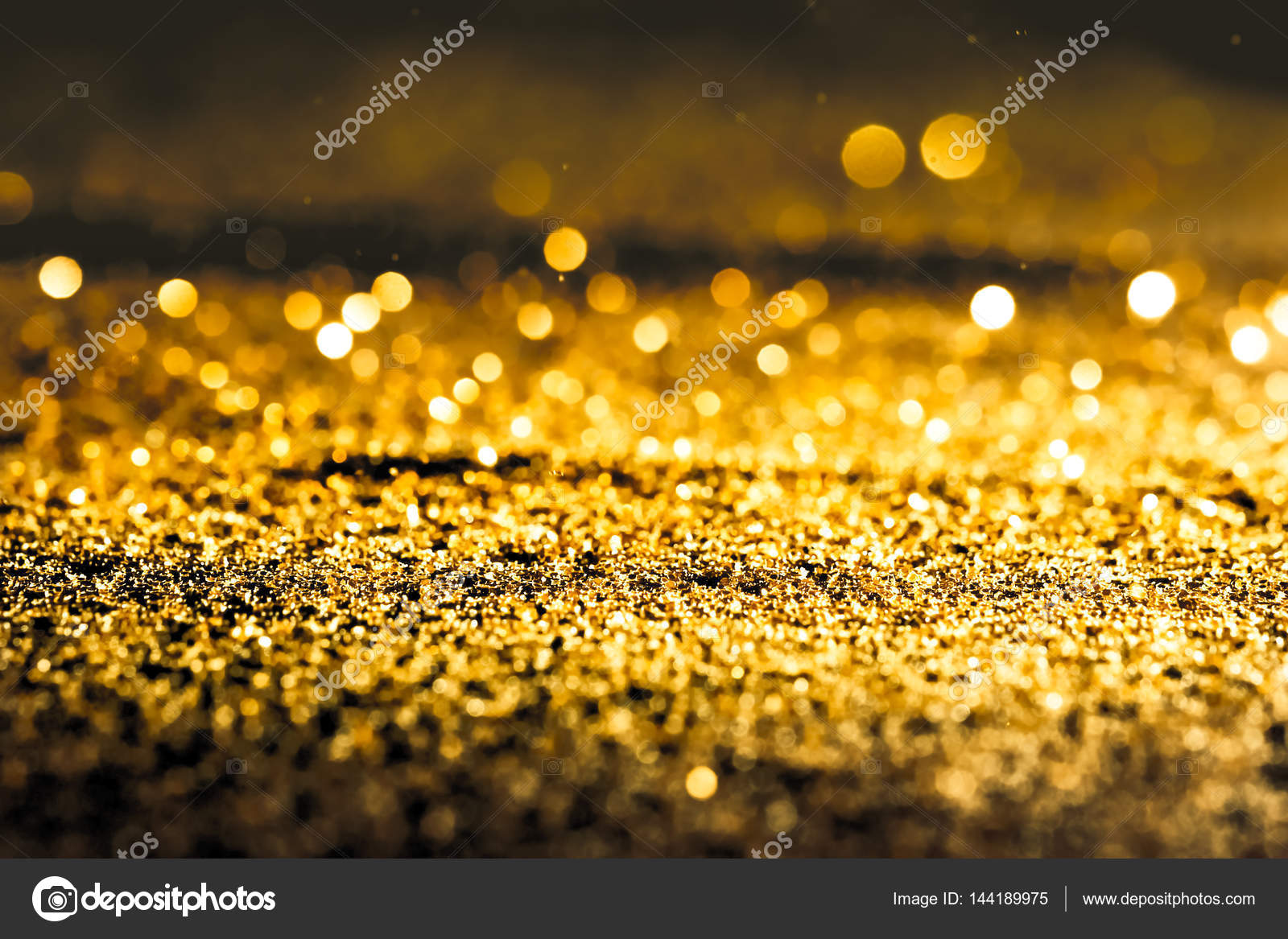 Gold Dust Powder Sparkling Glitter Abstract Background Texture