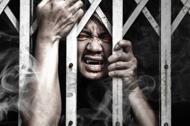 Korkunç vampir canavar hapsedildi. Cadılar Bayramı Konsepti