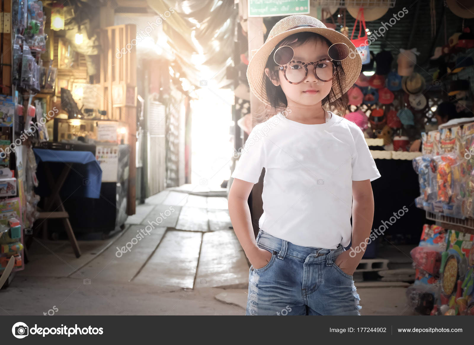white shirt denim shorts