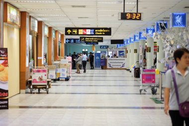 : Songkhla, Thailand - 17 Şubat 2017: Hat Yai City, Songkhla Havaalanı terminal atmosfer