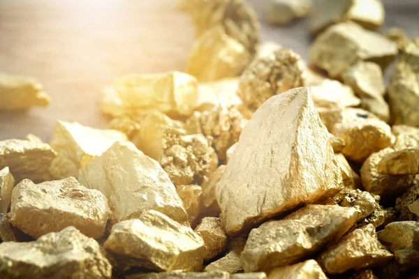Nahaufnahme Klumpen Von Goldmine Hintergrund Textur — Stockfoto