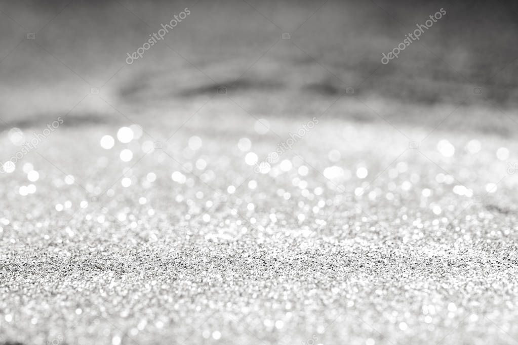 Texture background abstract black and white or silver Glitter and elegant for Christmas
