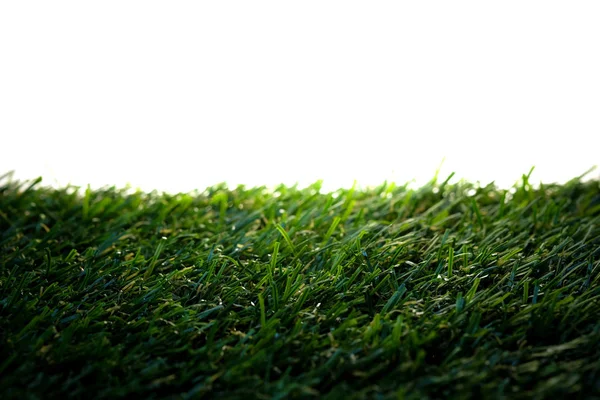 Green Artificial Grass White Background — Stock Photo, Image