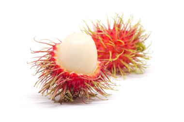 Rongrien Rambutan beyaz arka planda, meyve Tayland