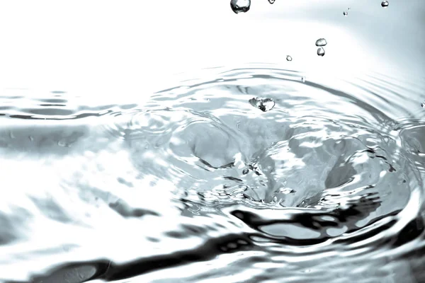 Plata Líquida Metal Abstracto Gotas Agua Olas Burbuja Ondas — Foto de Stock