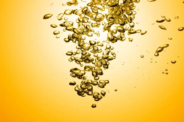 Bubbels Water Olie Goud Mooie Abstracte Achtergrond — Stockfoto