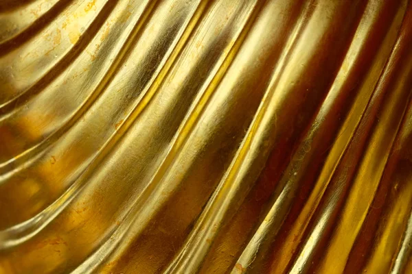 Fondo Oro Abstracto Metal Brillante Que Una Tela Lujo Onda —  Fotos de Stock