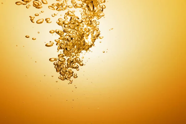 Bolhas Ouro Líquido Água Óleo Fundo Abstrato Bonito — Fotografia de Stock
