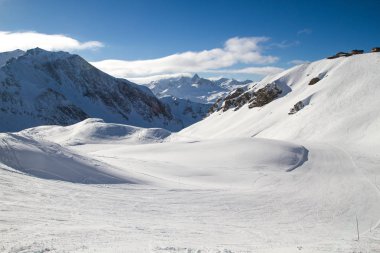 Ski slope, piste in French Alps, Valfrejus clipart