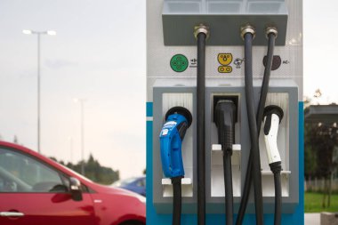 Eco charging station for electric car clipart