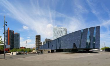 Modern architecture in Barcelona Spain - Forum building, Museu Blau clipart