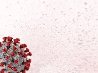 İzole edilmiş Coronavirüs, SARS, MERS, Covid19 virüs hücresi mikroskop altında