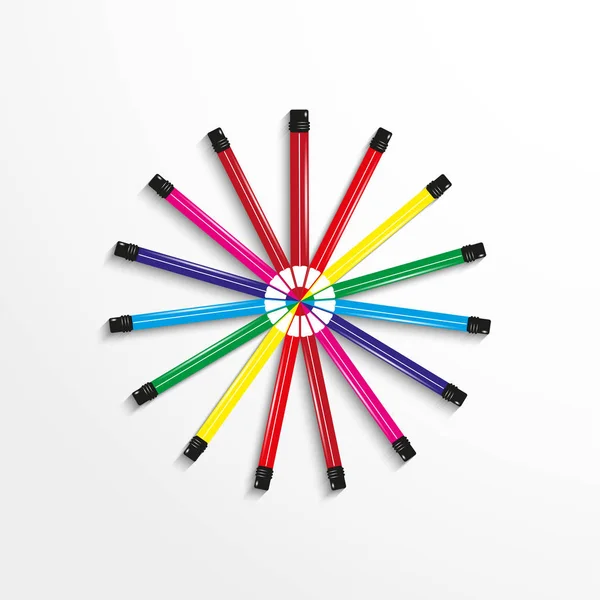 Crayons. Composition abstraite. Contexte . — Image vectorielle