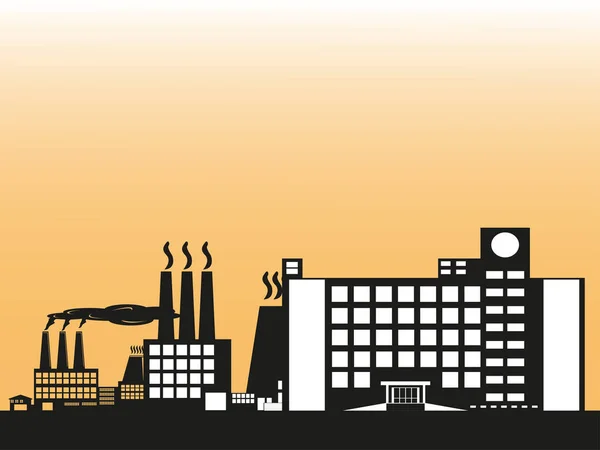 Industriegebied in de stad. Vectorillustratie. — Stockvector