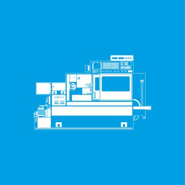 Endüstri/sanayii donatımı. Makine. Vektör simgesi.