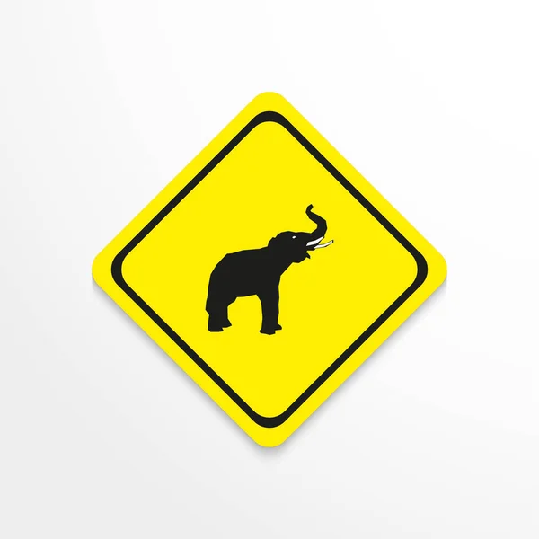Elephant on a yellow background. Vector icon. — Stock Vector