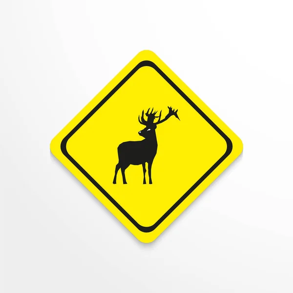 在黄色背景上的鹿。矢量图标. — 图库矢量图片