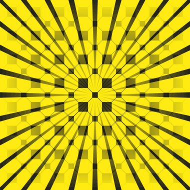 Sarı bir arka plan üzerinde siyah rakamlar. Soyut kompozisyon. Vektör çizim.