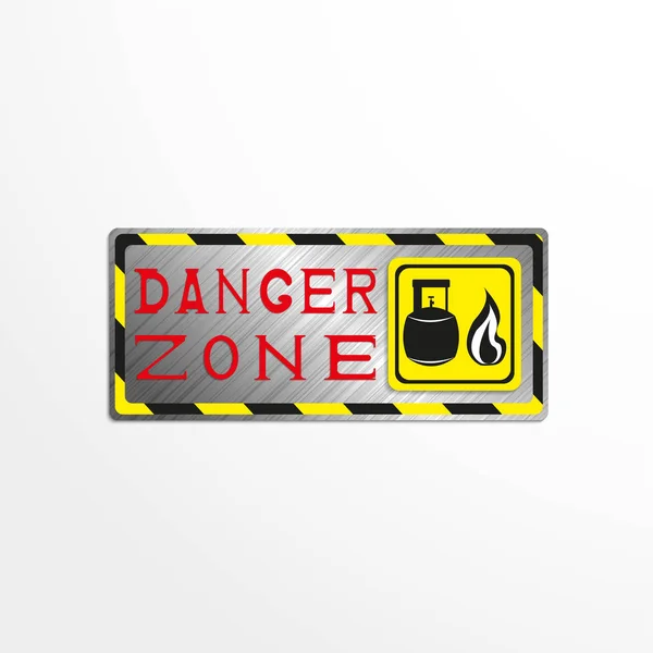 Sinal de aviso com a inscrição "zona de perigo". Ilustração vetorial . — Vetor de Stock