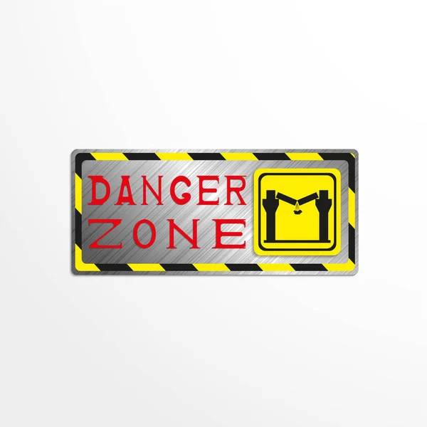 Panneau d'avertissement avec l'inscription "zone dangereuse". Illustration vectorielle . — Image vectorielle