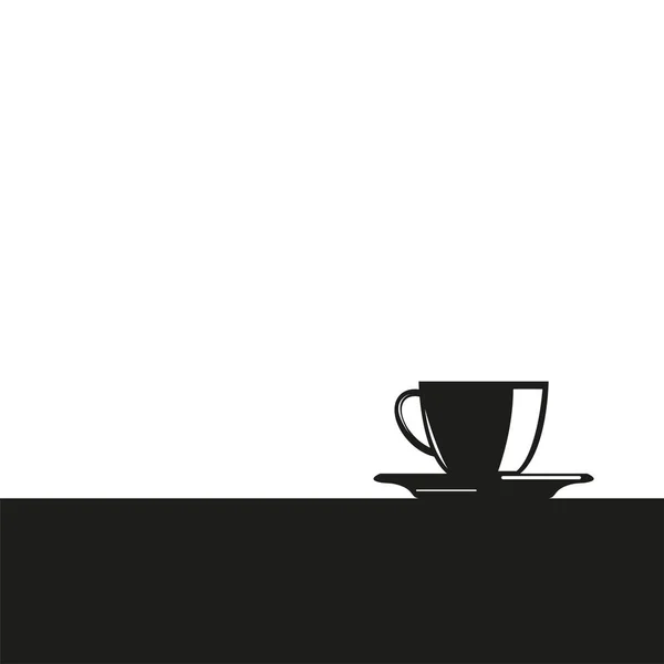 커피 한잔입니다. 두 가지 색상으로 벡터 아이콘입니다. 흑인과 백인. — 스톡 벡터