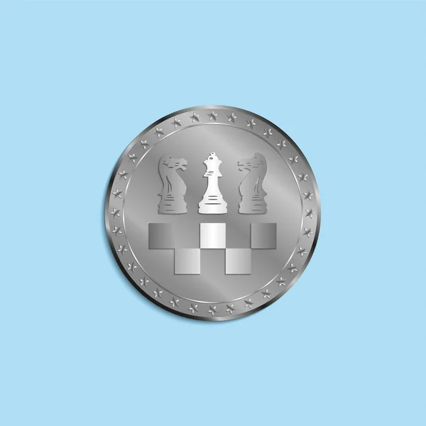 Médaille Commémorative Pour Avoir Participé Championnat Échecs Illustration Vectorielle — Image vectorielle