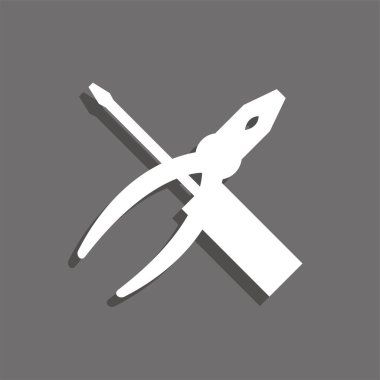 Pense ve tornavida. Vektör simgesi.