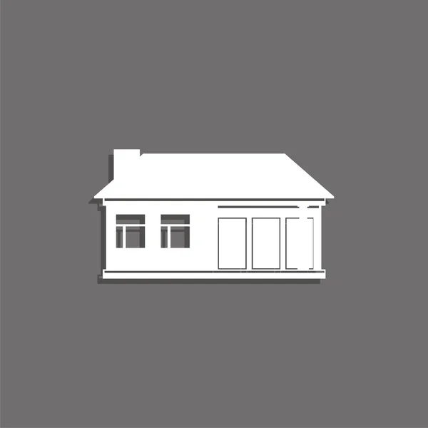 Private House Vector Icon White Image Shadow Gray Background — Stock Vector