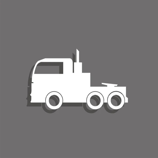 Camião Ícone Vetor Branco — Vetor de Stock