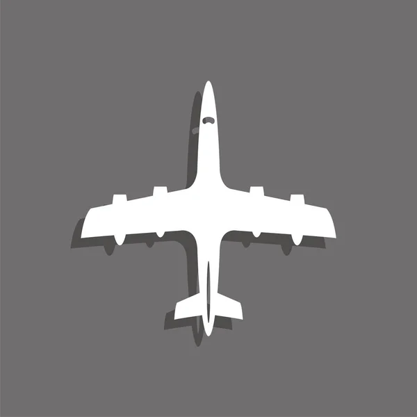 Пассажирский Самолет Значок Белого Вектора — стоковый вектор