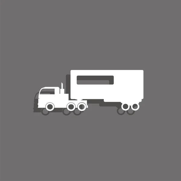 Vrachtwagen Witte Vector Pictogram — Stockvector